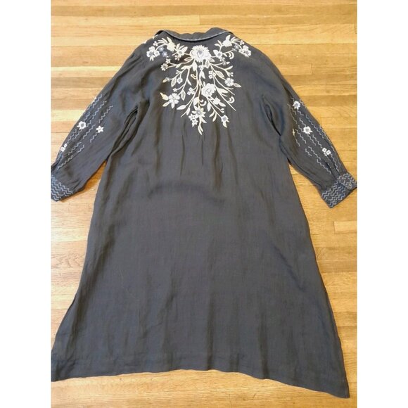 Johnny Was Boho Floral Embroidered Asymmetrical Size Medium Casual Midi Dress - Picture 8 of 13